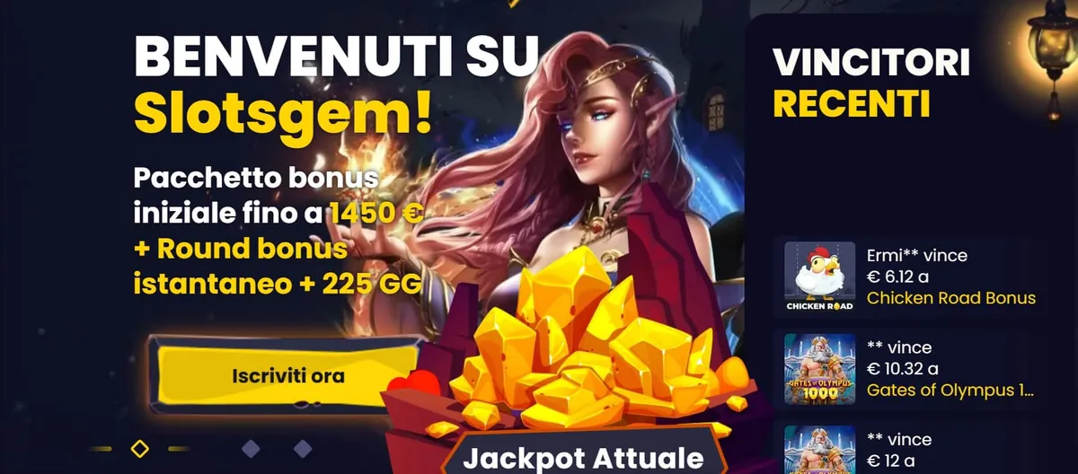 Slots Gem: dettaglio del bonus di benvenuto